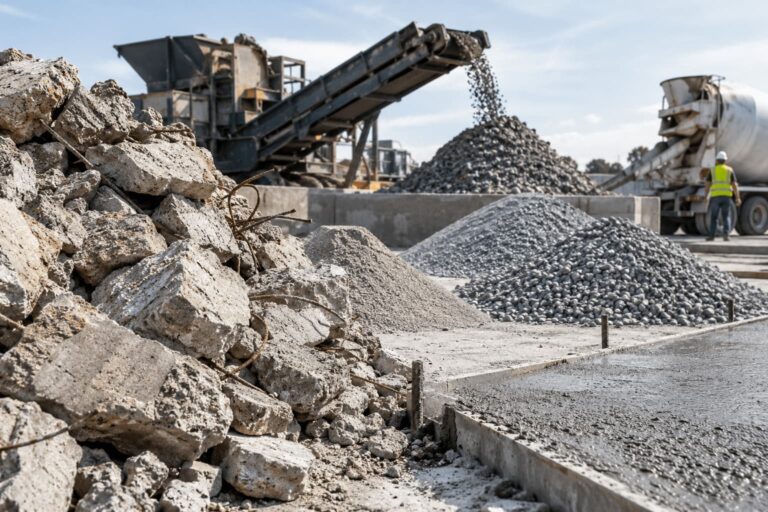 Reusing Crushed Concrete in New Concrete Mixes